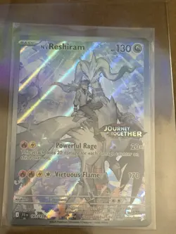 Pokemon TCG N's Reshiram 167/159 Journey Together Holo IR Stamped NM Card - Image 1