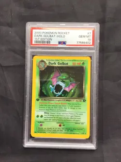 Pokemon Cards: Team Rocket 1st Edition Rare Holo: Dark Golbat 7/82 PSA 10 - Image 1