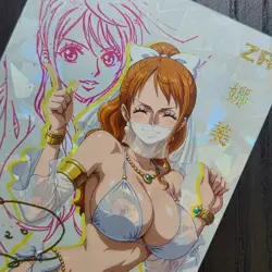 One Piece NAMI BRIDAL Veil Waifu K1 Dream Goddess ZR Series Holo Card S56 - Image 2
