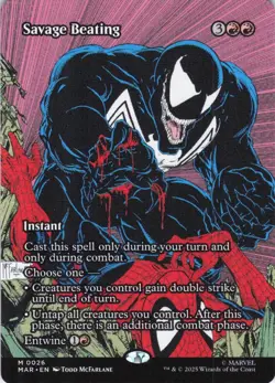 MTG Savage Beating (Borderless) (26) | NM | Marvel Eternal {MAR} - Image 1