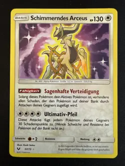 Schimmerndes Arceus 67/73 Holo Full Art Pokemon Shining Legends SLG NM Deutsch - Image 1