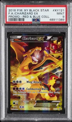 2016 POKEMON XY BLACK STAR PROMO RED & BLUE COLL FULL ART/CHARIZARD EX PSA 9 - Image 1