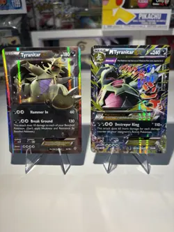 Pokemon 2015 XY Ancient Origins Tyranitar EX #42/98 & M Tyranitar #43/98 LP - Image 1