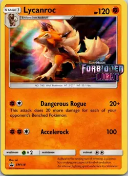 Pokemon TCG Lycanroc - SM118 (Prerelease Promo) - SM Black Star Promo NM-LP - Image 1