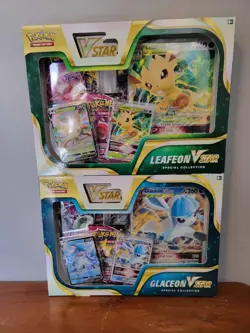 Pokemon TCG Glaceon & Leafeon VSTAR Special Collection Box SET - Factory Sealed - Image 1