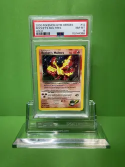 2000 POKEMON GYM HEROES 12 ROCKET'S MOLTRES HOLO PSA 8 - Image 1