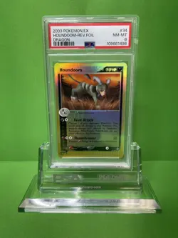 2003 POKEMON EX DRAGON 34 HOUNDOOM-REVERSE FOIL PSA 8 - Image 1