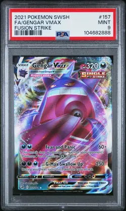 2021 POKEMON SWORD & SHIELD FUSION STRIKE #157 FULL ART/GENGAR VMAX PSA 9 - Image 1