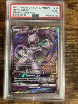 Pokemon Mewtwo GX Ultra Rare Shining Legends 39/73 PSA 9 - Image 1