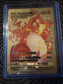 Pokemon Charizard Vmax Gold Foil Card Claw Slash G-Max Wildfire - Image 1
