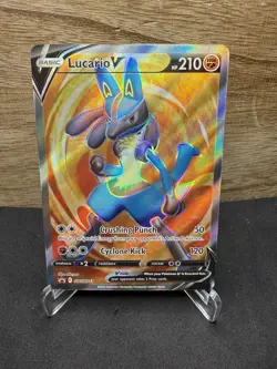 Lucario V Full Art Black Star Promo SWSH213 Pokemon Card TCG Near Mint+ - Image 1