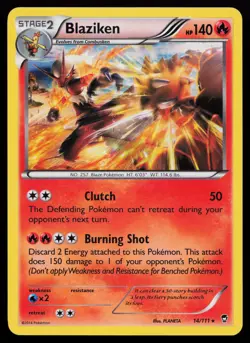 Blaziken 14/111 Holo Rare XY - Furious Fists Pokemon Card - Image 1
