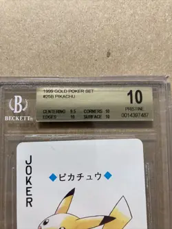 BGS 10 1999 Pikachu JOKER Ho-oh Back Pokemon Gold Poker Japanese Playing Card - Image 2