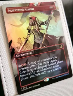 MTG Aggravated Assault Foil Anime Borderless Wilds of Eldraine: Enchanting Tales - Image 1