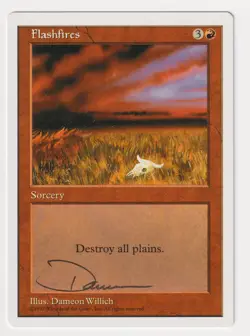 Signed Flashfires Proof LP 5th Edition Artist Dameon Willich 1997 MTG Magic AP! - Image 1