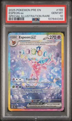 2025 POKEMON PRE EN-PRISMATIC EVOLUTIONS #155 ESPEON EX PSA 10 - Image 1