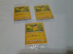Pokemon Pikachu 028/078 Pokemon GO Holo Promo Sealed Lot Of 3 - Image 1