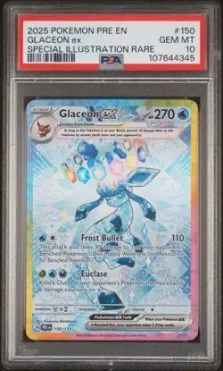 2025 POKEMON PRE EN-PRISMATIC EVOLUTIONS #150 GLACEON EX PSA 10 - Image 1