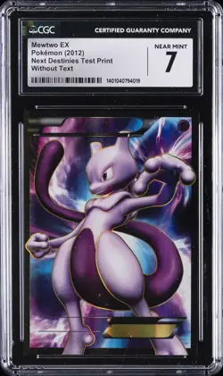 2012 POKEMON NEXT DESTINIES TEST PRINT, WITHOUT TEXT MEWTWO EX CGC 7 - Image 1