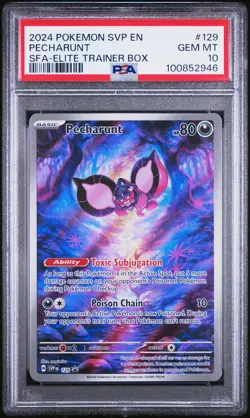 2024 POKEMON SVP EN-SV BLACK STAR PROMO #129 PECHARUNT PSA 10 - Image 1