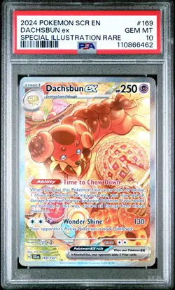 2024 POKEMON SCR EN-STELLAR CROWN SPECIAL ILLUSTRATION RARE DACHSBUN EX PSA 10 - Image 1