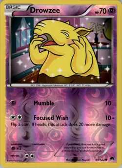 Drowzee 50/122 Reverse Holo Pokemon English XY Breakpoint Played - Image 1