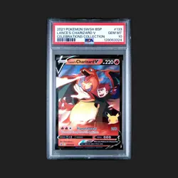 LANCE'S CHARIZARD V 2021 Pokemon Celebrations English #SWSH133 Promo PSA 10 5558 - Image 1