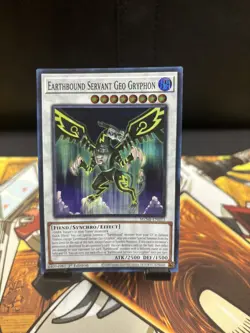 Yu-Gi-Oh! Earthbound Servant Geo Gryphon 1st Ed. MZMI-EN033 Super Rare NM/LP x1 - Image 1