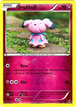 Pokemon Card Snubbull 98/162 Ultra Rare Reverse Holo XY BREAKthrough 2015 NM - Image 1