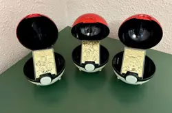 1999 Pokemon 23 Karat Gold Plated Special Edition SET of 3 with COA and Cards - Image 3
