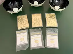 1999 Pokemon 23 Karat Gold Plated Special Edition SET of 3 with COA and Cards - Image 5