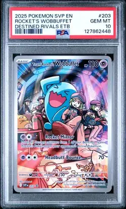 Team Rocket's Wobbuffet 203 Sv: Scarlet & Violet Promo Cards Holo PSA 10 - Image 1