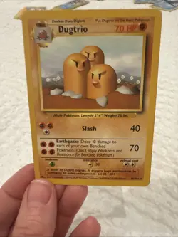 🔥 Dugtrio 19/102 🔥 Original Non Holo Rare Base Set Pokemon Card WOTC 1999 - Image 2
