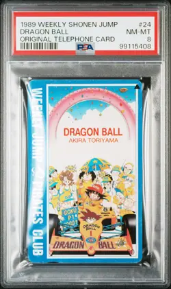 1989 WEEKLY SHONEN JUMP ORIG TELEPHONE CARDS #24 DRAGON BALL PSA 8 - Image 1