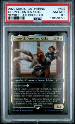 2022 MTG SECRET LAIR DROP FOIL #432 CHUN-LI, COUNTLESS KICKS PSA 8.5 - Image 1