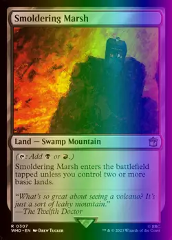MTG Magic the Gathering Smoldering Marsh (307/1208) Doctor Who LP FOIL - Image 1