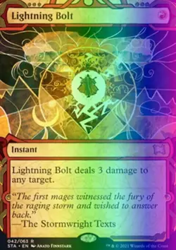 MTG Lightning Bolt (42e/252) Strixhaven Mystical Archive LP FOIL- ETCHED - Image 1