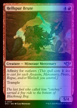 MTG Hellspur Brute (127/440) Outlaws of Thunder Junction NM FOIL - Image 1