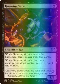 MTG Magic the Gathering Gnawing Vermin (101/416) The Brothers' War NM FOIL - Image 1