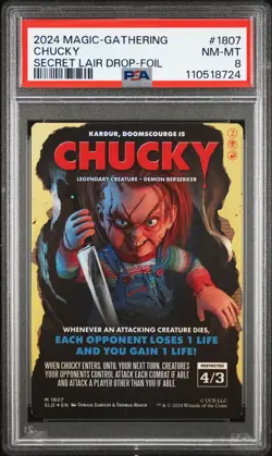 2024 MTG SECRET LAIR DROP FOIL #1807 CHUCKY PSA 8 - Image 1