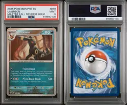 2025 Pokemon English PSA 9 Masterball Umbreon Reverse Holo Card - Image 3