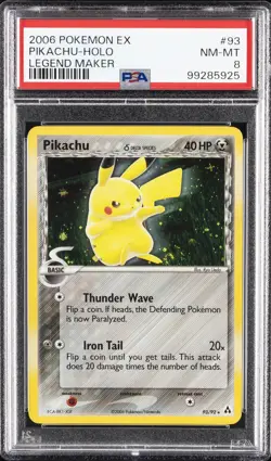 2006 POKEMON EX LEGEND MAKER #93 PIKACHU-HOLO PSA 8 - Image 1