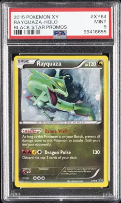 2015 POKEMON XY BLACK STAR PROMOS #XY64 RAYQUAZA-HOLO PSA 9 - Image 1