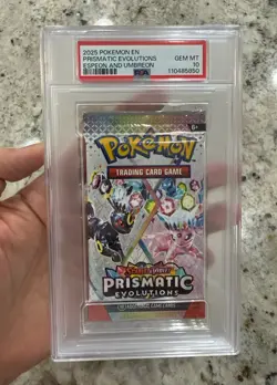 PSA 10 Prismatic Evolutions Booster Pack Sealed Espeon & Umbreon Art Pokemon - Image 1