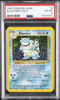 1999 POKEMON BASE SET UNLIMITED #2 BLASTOISE-HOLO PSA 6 - Image 1