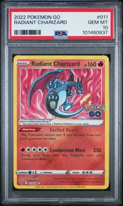 2022 POKEMON GO #011 RADIANT CHARIZARD PSA 10 - Image 1