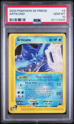 PSA 10 GEM MINT Pokemon Articuno 4/144 WotC Skyridge Non-Holo Rare - Image 1
