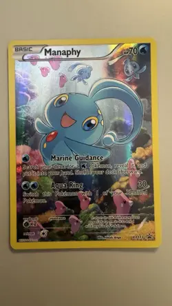Pokemon TCG Manaphy Holo Rare Full Art 2016 XY113 Black Star Promo - Image 1
