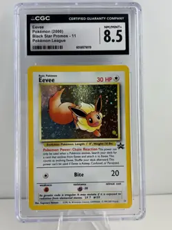 Eevee 11/53 Wotc Black Star Promo Holo Pokemon CGC 8.5 NM/MINT+ with **SWIRL** - Image 1