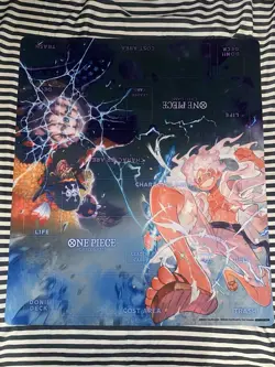 One Piece 2-Player Playmat Luffy Teach Blackbeard UNUSED Official Bandai - Image 1